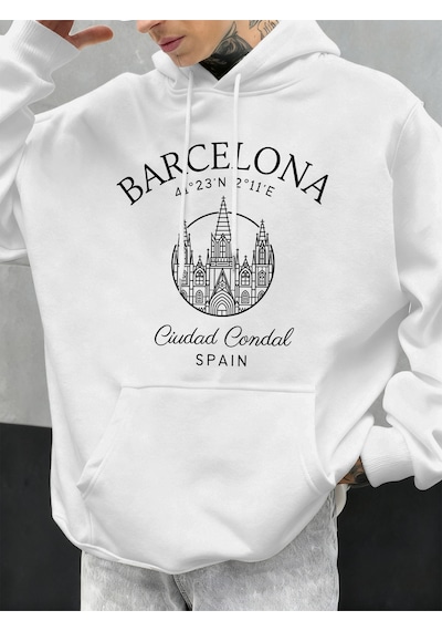 Startmore Startmorebarcelona Cdesign Erkek Hoody Büyük Boy Polar Kapüşonlular Sonbahar Tüm Maç Giyim Çok Renkli Beyaz
