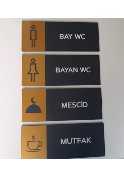 Modern Ve Şık Tasrım Inox Wc-Mufak-Mescid Yönlendirme Tabelası