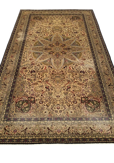 El Dokuma Vintage Bünyan Halısı 200x320 Lacivert Eskitme Yün Halı Lacivert