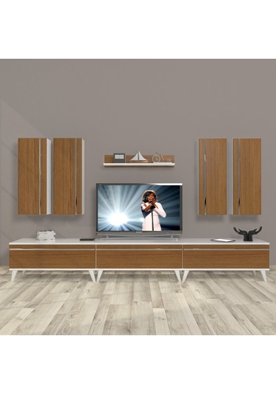 Decoraktiv Eko 8d Mdf Retro Tv Ünitesi Tv Sehpası Beyaz - Ceviz