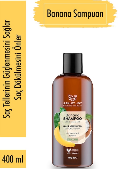 Ashley Joy Niacinamide & Keratin Banana Şampuan 400 ML + Saç Kremi 250 ML + Serum 100 ML