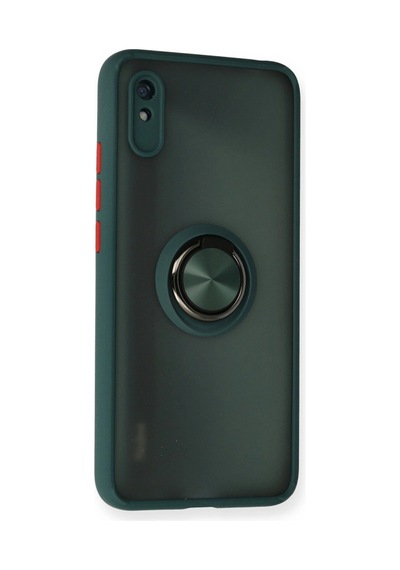 Xiaomi Redmi 9a Kılıf Montreal Yüzüklü Silikon Kapak - Yeşil 0.2M-Çok Renkli