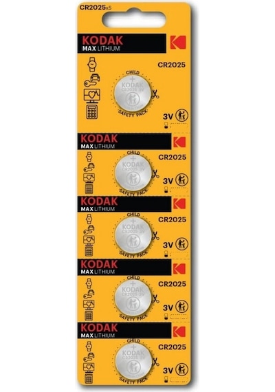 Kodak 5 Adet Cr2025 Lityum Para Pil