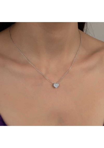 Swarovski Taşlı Gümüş Kalp Kadın Kolye (551181057)