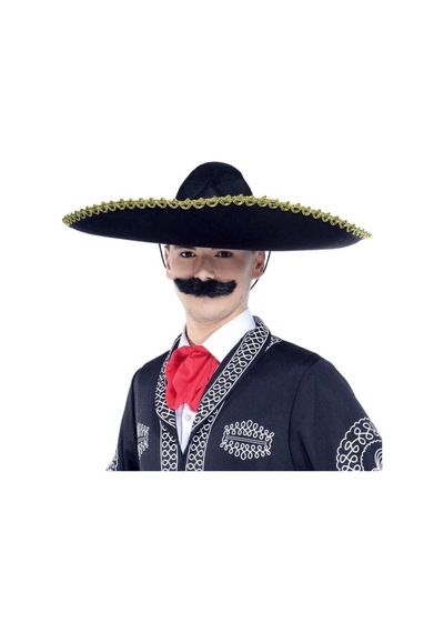 Sombrero Meksika Şapkası Mariachi Altın Şeritli Yetişkin Boy +0