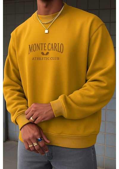 Monte Carlo Baskılı Unisex Sweatshırt Sari
