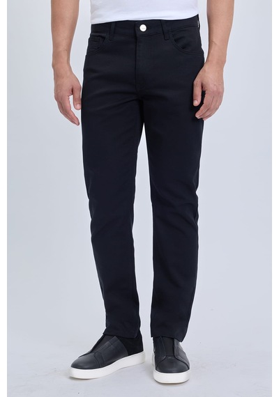 Hatemoğlu Siyah Slim Fit 5 Cep Pamuklu Kanvas Pantolon