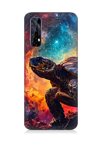 Realme 7 Uyumlu Galaktik Kaplumbağa Desenli Silikon Kılıf