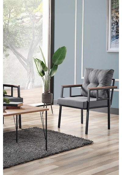Evdemo Saye Metal Bahçe Balkon Oturma Takımı 2+1+1+orta Sehpa Antrasit Antrasit