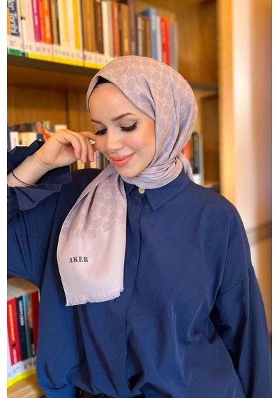 Aker Elegance Monogram Şal - 1090100-991 - Lila Lila