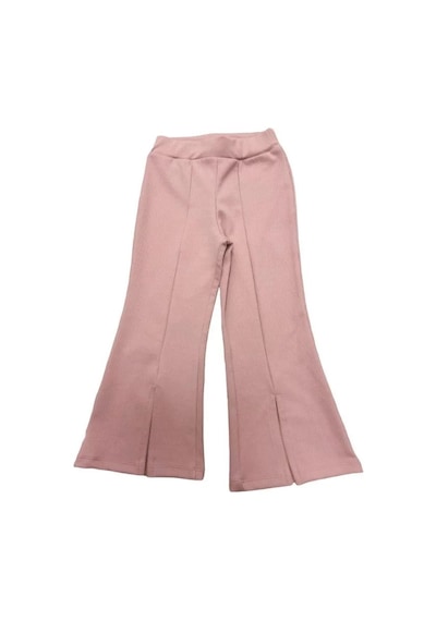 Zekids Kız Çocuk Fitilli İspanyol Paça Tayt-14206 Pudra