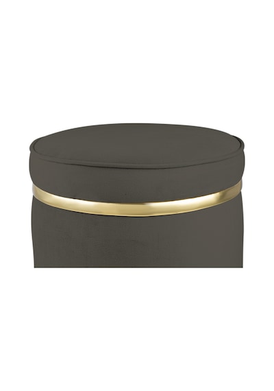 Zerafet Gold Kaplama Luxery Puf-antrasit Babyface Kumaş Pofuduk Oturma Pufu&makyaj Pufu&bench