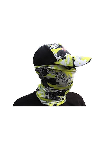 Captain Fisherman Style Camo Green Set Cap+eldiven+kolluk+buff Yeşil