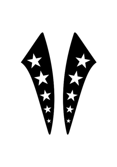 Cg Siyah Yıldızlı Çamurluk Yan Sticker Standart
