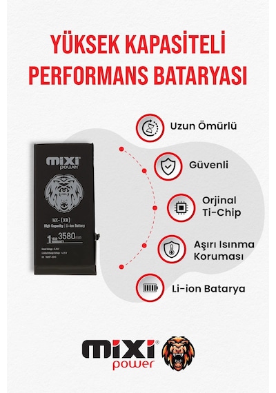 Apple Uyumlu iPhone Xr  Yüksek Kapasiteli Batarya, Pil Sağlığı Yüzde Gösterir,