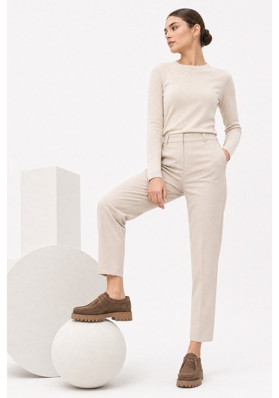 Luvi Shoes Talıa Toprak Süet Hakiki Deri Bağcıklı Kadın Loafer Ayakkabı