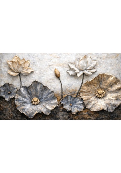 Lotus Çiçekli Kanvas Tablo