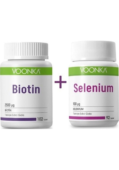Voonka Biotin 102 Tablet+Voonka Selenium 100 mg 92 Kapsül