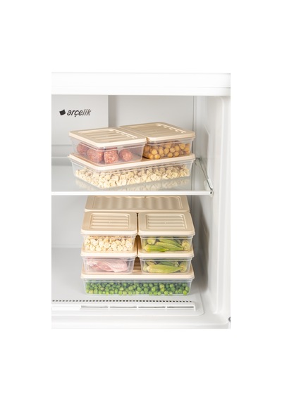 4 Adet 1170ml. Freshbox Saklama Kabı Seti - Mikrodalga Ve Difrize Uyumlu Krem