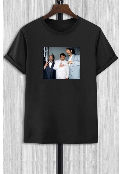 Unisex Müslüm Baba Baskılı T-shirt Siyah