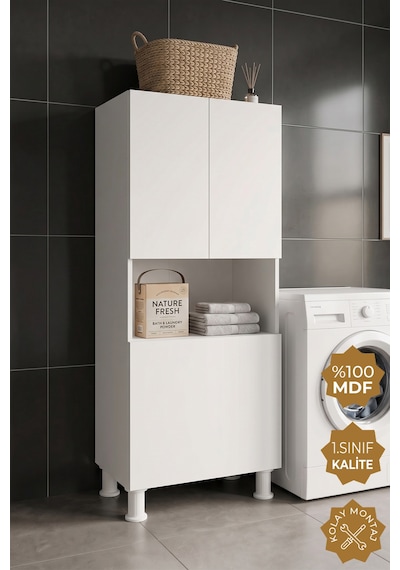 Teta Home Kirli Çamaşır Sepetli Banyo Kiler Çok Amaçlı Dolap Beyaz Teta Home Kirli Çamaşır Sepetli Banyo Kiler Çok Amaçlı Dolap Beyaz