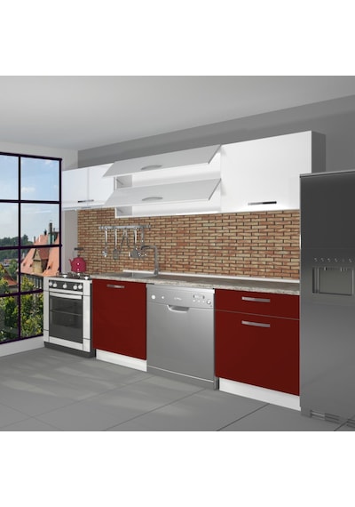 Decoraktiv Elite 220 Mdf Hazır Mutfak Dolabı - Tezgah Dahil - Bordo Beyaz Beyaz - Kırmızı Decoraktiv Elite 220 Mdf Hazır Mutfak Dolabı - Tezgah Dahil - Bordo Beyaz Beyaz - Kırmızı