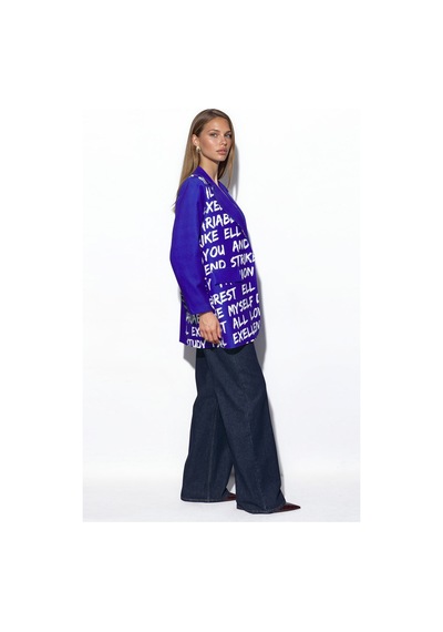 Hiccup Msn Oversize Krep Blazer Ceket Kobalt Mavisi