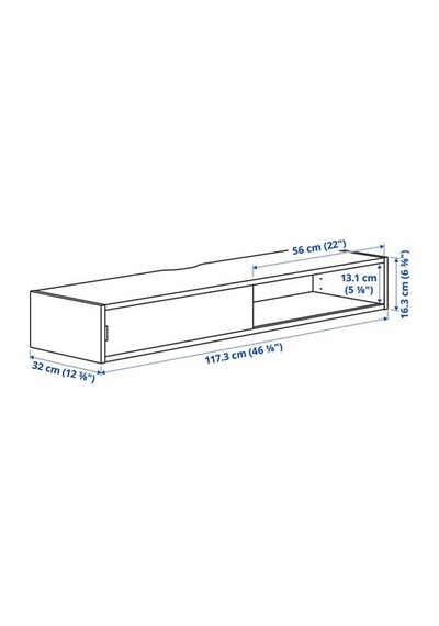 Ikea Spıksmed Ayaksız Duvar Rafı, Açık Gri, 117x32 Cm