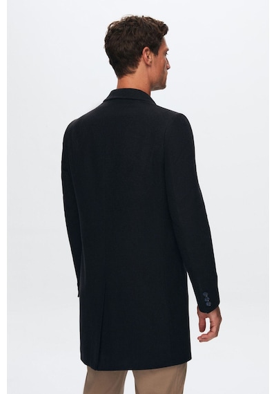 D's Damat Ds Damat Regular Fit Lacivert Mono Yaka Kaşe Kaban 5HF08ORT10000 Lacivert