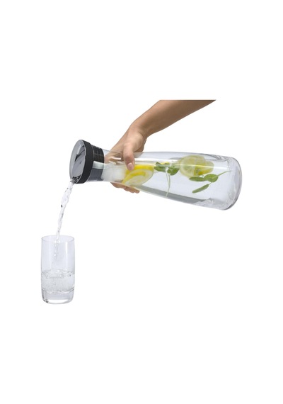 Basic Cam Sürahi, 1,5 L, Silikon Kapaklı, Akıllı Kapak Teknolojisi Cromargan Paslanmaz Çelik Kapak, Buz Ve Meyve Tutucu Süzgeçli