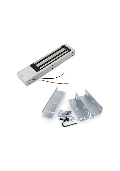 Sr-180 + Zl Aparat Seti 180 Kg Manyetik Kilit 12/24v Dc Elektromanyetik Kapı Kilidi 1 Adet
