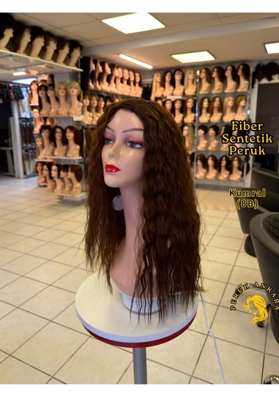 Afro Su Dalgası Peruk Fiber Sentetik Kumral