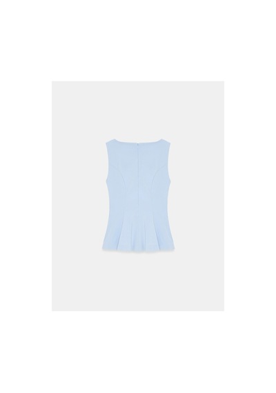 Dilvin 50281 Peplum Top-açık Mavi-16456