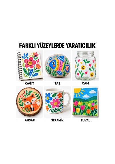 Akrilik Brush Marker Kalem Seti, Esnek Fırça Uçlu 48 Renk