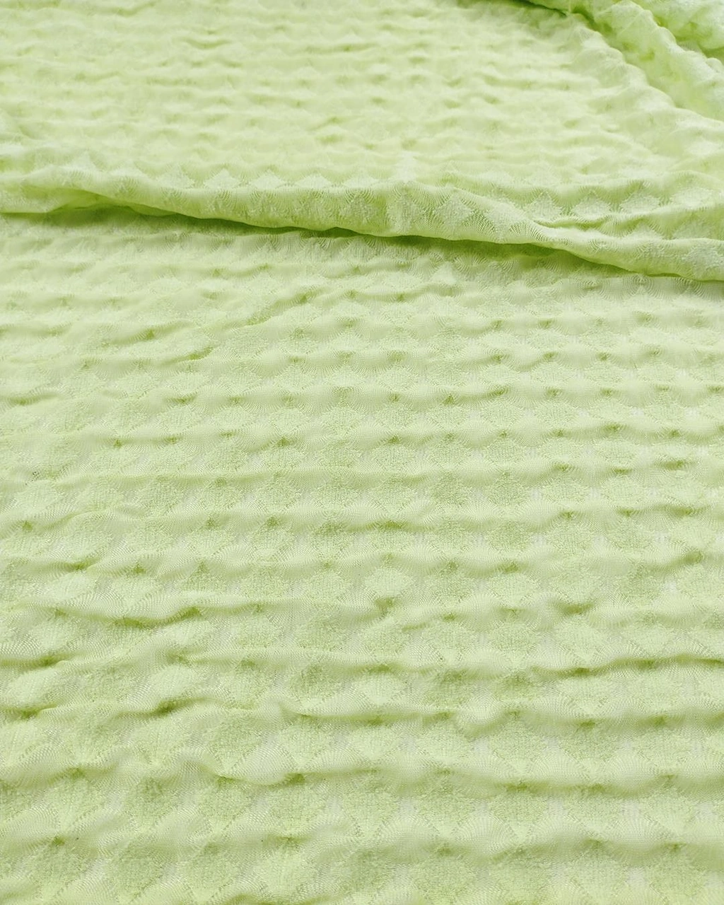 Waffle Jarse Açık Yeşil Renkte Tek En En 90 Cm X Boy 285 Cm -3035