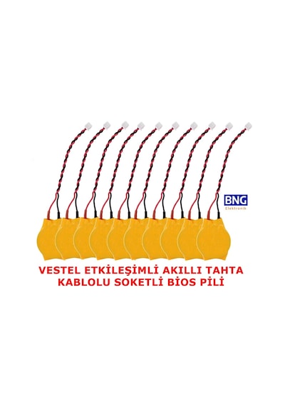 Vestel Uyumlu Faz-1 Akıllı Tahta Kablolu Soketli Bios Pili 10 Adet