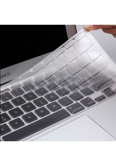 Lexroo Apple Macbook 15' Pro 2017 A1707 Klavye Koruyucu Şeffaf Silikon Ped - Renksiz