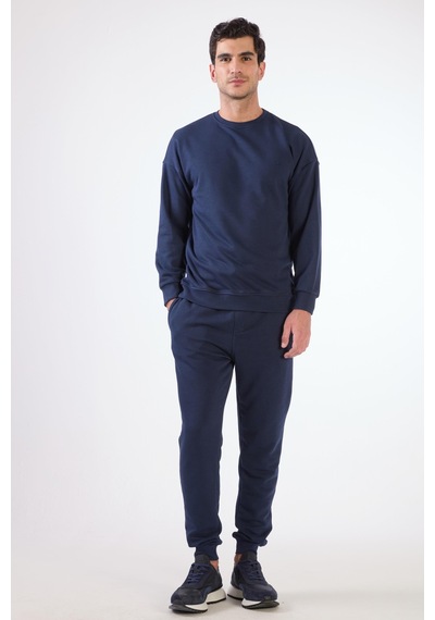 Dufy Lacivert Bisiklet Yaka Regular Fit Erkek Sweatshirt Lacivert