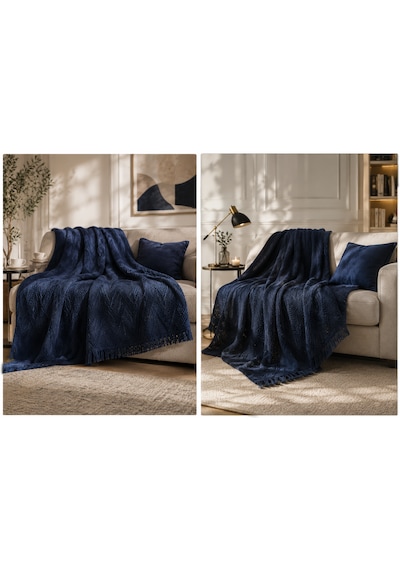 Kapreo Home Oceanwave Çok Amaçlı Örtü 170 X 200 Lacivert