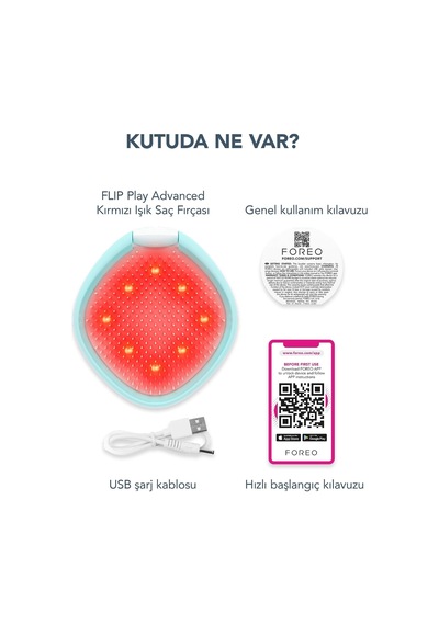 Flıp Play Advanced Led Saç Fırçası Kırmızı, Mavi Ve Yeşil Işık Modlarına Sahip 3 Ü 1 Arada Bakım Aracı, Sağlıklı Görünen Saç Ve Saç Derisini Destekler - Ice Ice Baby