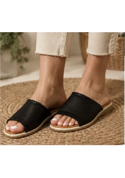 N Napa Shoe Np.1204.siyah Deri Terlik