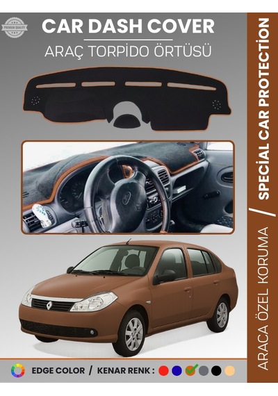 Renault Symbol 2 Aırbaglı 2008-2013 Torpido Örtüsü Ön Göğüs Koruma Torpido Koruma Birebir Uyum - 472 Stiloto