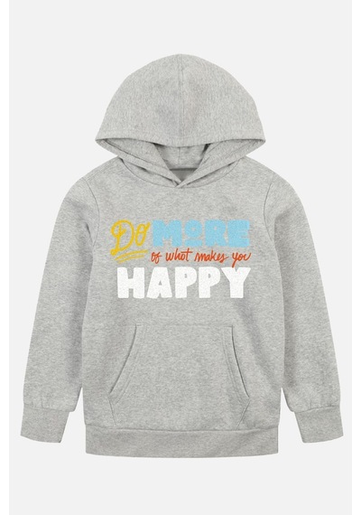 Panios Kids 2'li Let's Do-do More Baskılı Erkek Çocuk Kanguru Cepli Kapüşonlu Siyah-gri Sweatshirt Siyah - Gri5