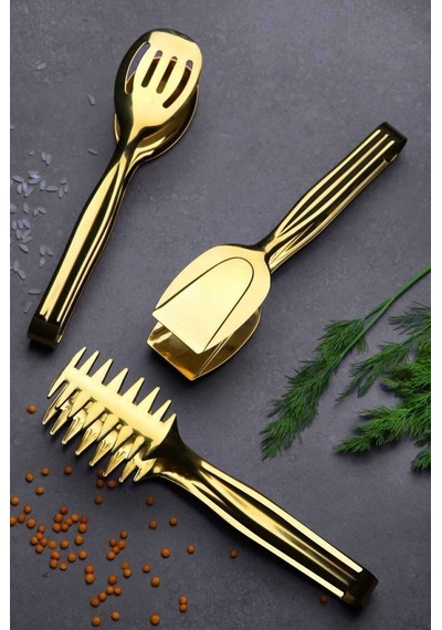 Gold Servis Sunum Makarna Pasta Salata Kek Maşa Seti
