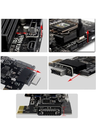 5209 Type-e To Usb 3.0 19 Pın Anakart Çevirici Dönüştücü Adaptör