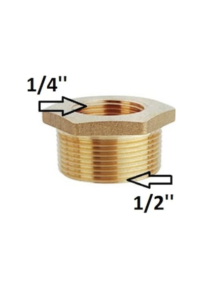 1/4 X 1/2 Sarı Orantılı Nipel Redüksiyon