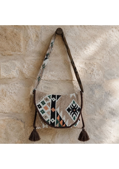 Bk Gift El Yapımı Otantik Türk Kilim Omuz Çantası -8, Günlük, Kitap, Tablet, Plaj Ve Seyahat Çantası Çok Renkli