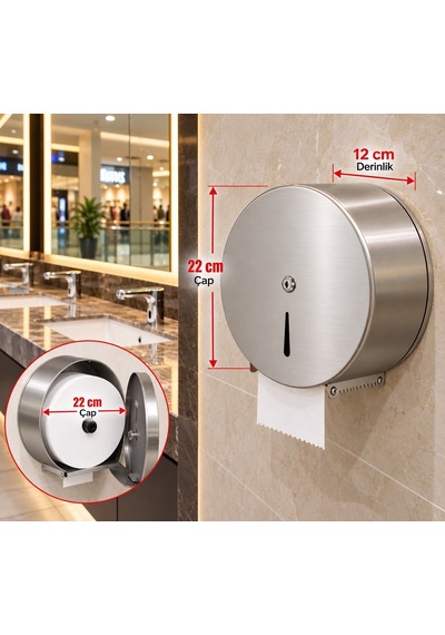 Mini Jumbo Kağıt Verici 22 Cm-304 Paslanmaz Kalite Acar 28900 Gümüş