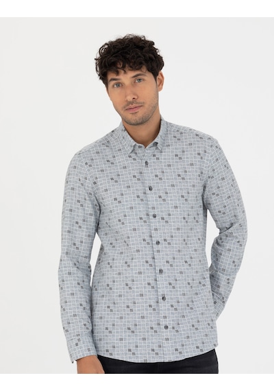 Pierre Cardin Mavi Slim Fit Uzun Kollu Gömlek 50273562-vr036