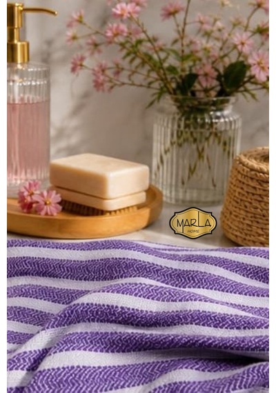 %100 Pamuk Dokuma Peştemal Havlu Plaj & Banyo Havlusu 100x170 Cm Mor